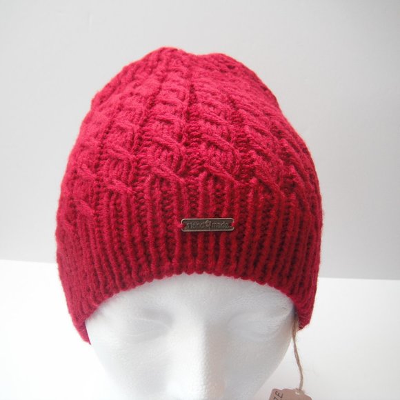 Hand Knitted Hat Toque One Size Acrylic Burgundy - 005 Hand knit by me - Picture 4 of 10